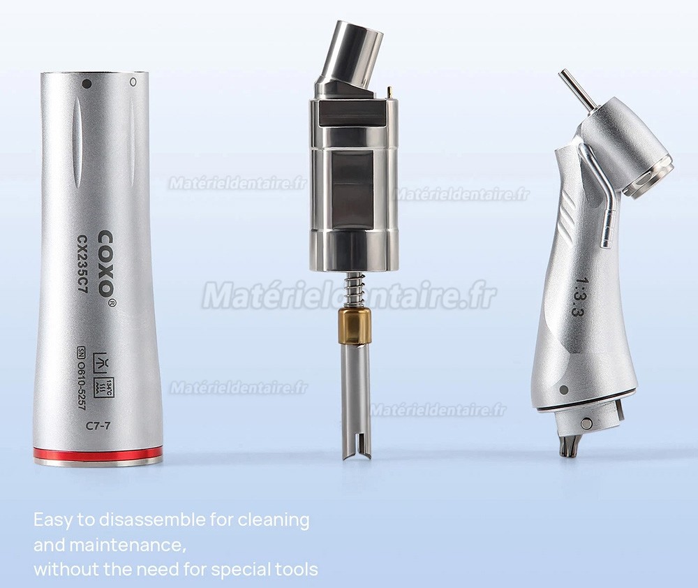 Pièce à main contre-angle COXO CX235C7-7 45° LED multiplicateur 1:5